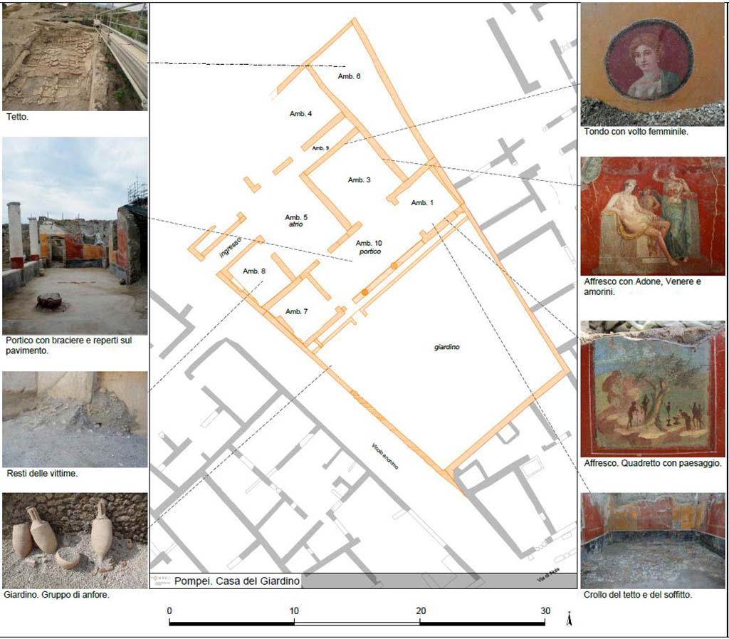 V.3 Pompeii. Casa del Giardino. May 2018. Parco Archeologico di Pompei plan of the house.

Parco Archeologico di Pompei planimetria della casa.

Photograph © Parco Archeologico di Pompei.